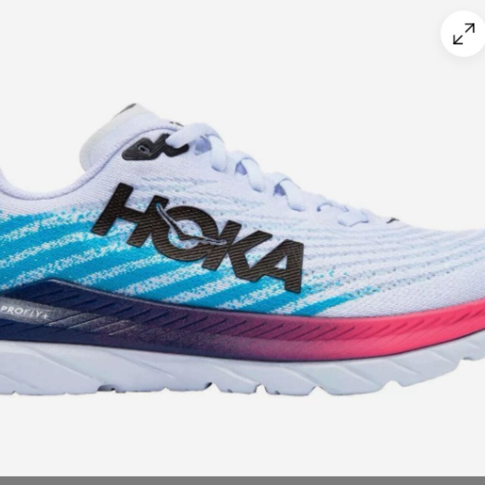 Hoka One One Mach 5 White Scuba Blue Size 9